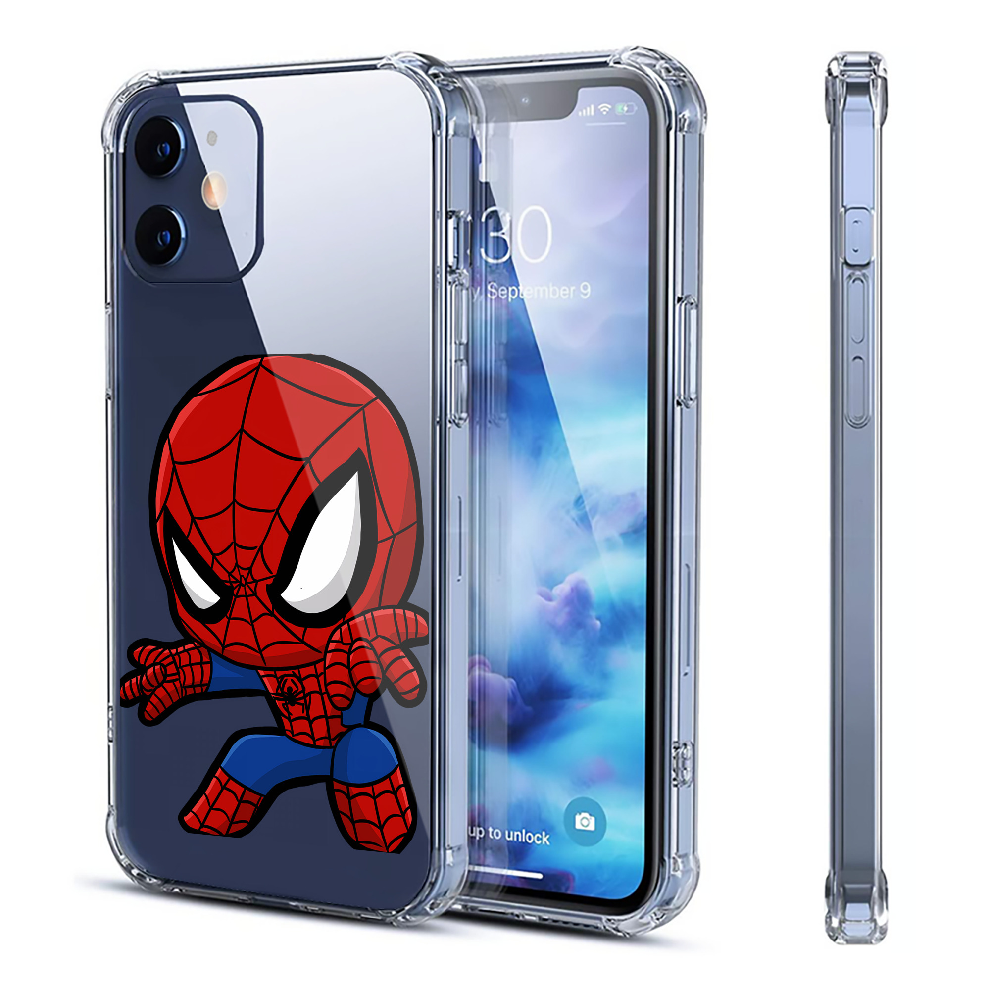 （画像用） Spider Man スパイダーマン 【iPhone 12シリーズ対応】透明スマホケース（クリアソフトケース）